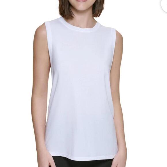 CALVIN KLEIN PERFORMANCE Womens White Moisture Wicking Sleeveless Tank top - Picture 3 of 6